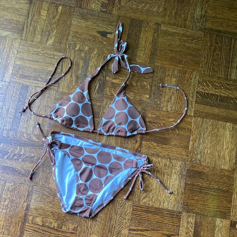 Victoria Secret polka dot bikini. Top size S, bottom size M